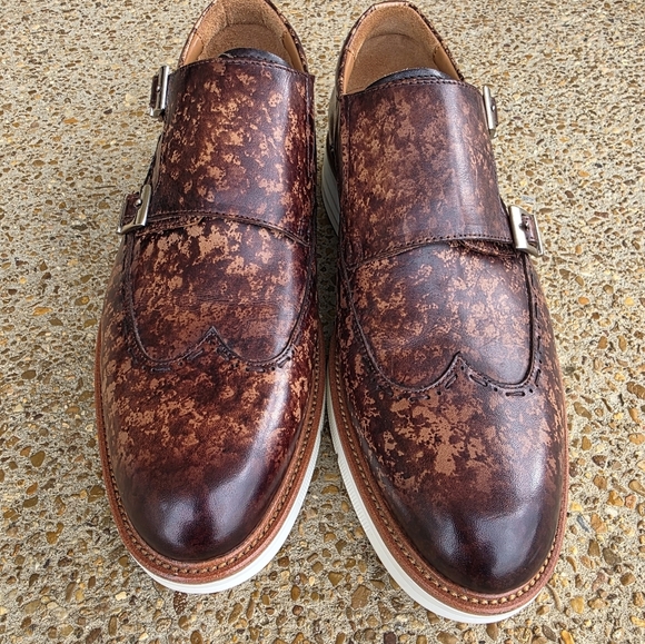 TAFT 365 Model 105 Brown Espresso Leather Double Monk Strap Shoes Mens Size 8.5 main image 11